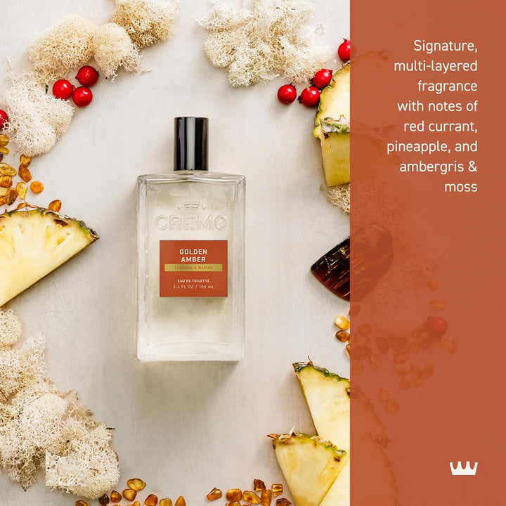 Cremo Colonia para hombres - Espray de colonia Golden Amber para ho...