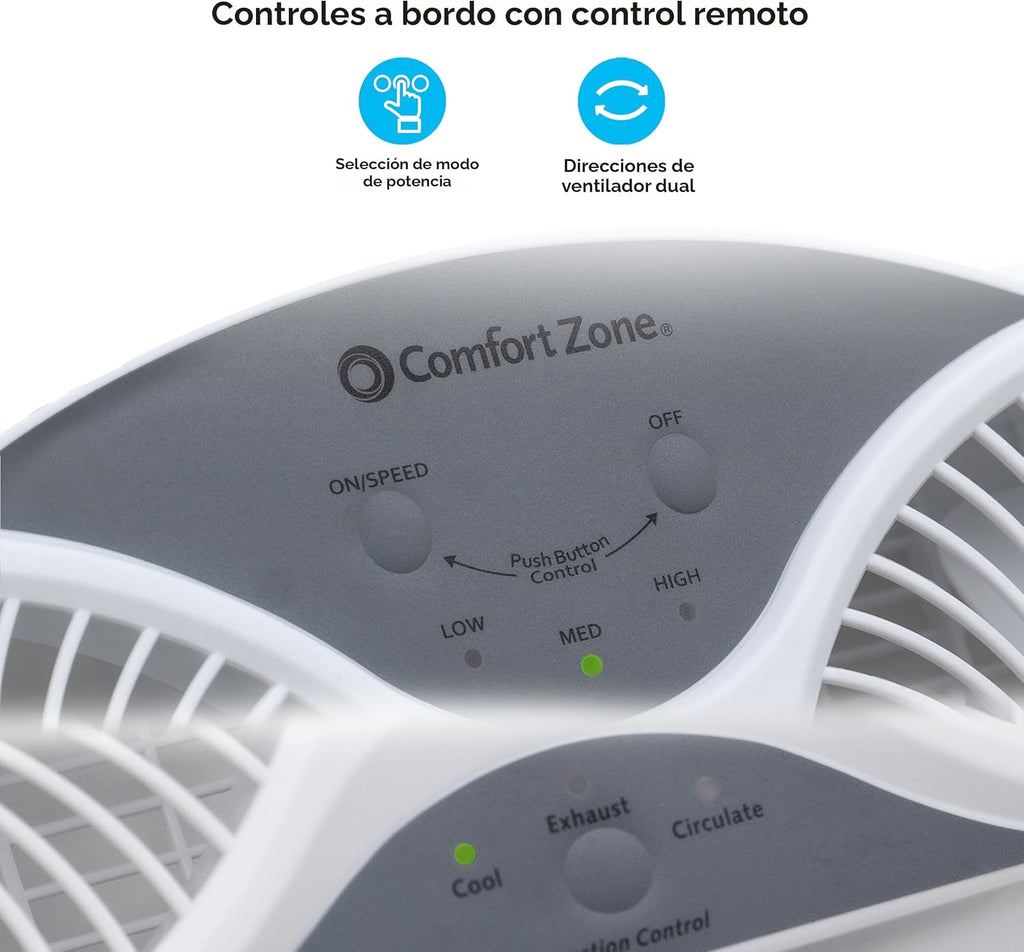 Comfort Zone CZ310R - Ventilador de ventana doble reversible de 3 v...
