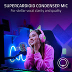 Razer Seiren V3 Chroma RGB, Reactivo al juego y streaming, micrófono USB, negro