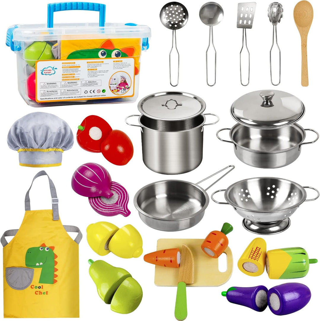 Sundaymot Accesorios de Juguete de Cocina, Alimentos de Madera, Jue...