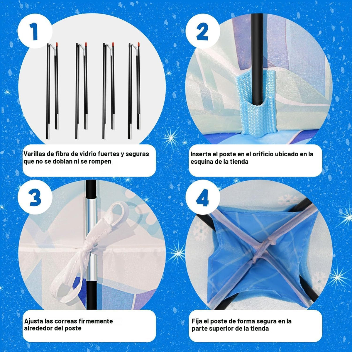 Mnagant Tienda de campaña de juegos de princesa, juguetes para niñas, castillo de hielo, tienda de campaña para niños para interiores y exteriores, casa de juegos grande e imaginativa de 51 x 40