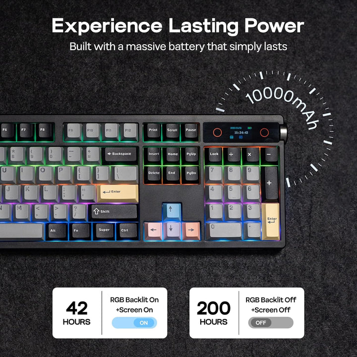 EPOMAKER TH108 PRO Teclado mecánico de tamaño completo con pantalla...