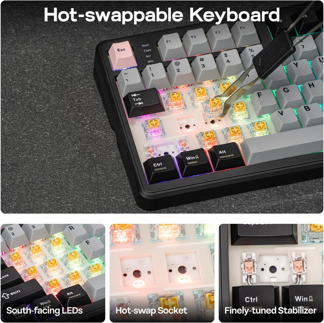 EPOMAKER TH99 PRO Teclado mecánico 96% con pantalla y perilla, 1000...