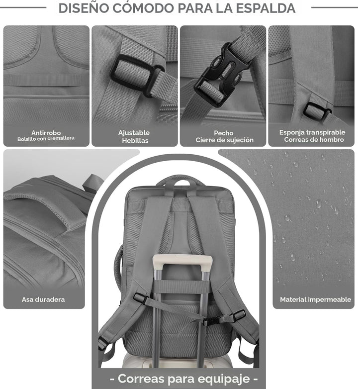 AREYTECO Mochila de transporte, mochila de viaje extra de 50 L para...