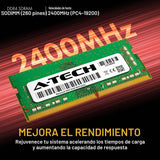A-Tech 8 GB DDR4 2400 MHz SODIMM PC4-19200 (PC4-2400T) CL17 Módulo...