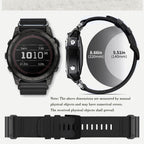 Correas de reloj de nailon resistentes de repuesto de 0.866 in/1.024 in compatibles con conectores Garmin Fenix 8/7X/6X/5X/Forerunner/Approach/MARQ/quatix/D2 Series