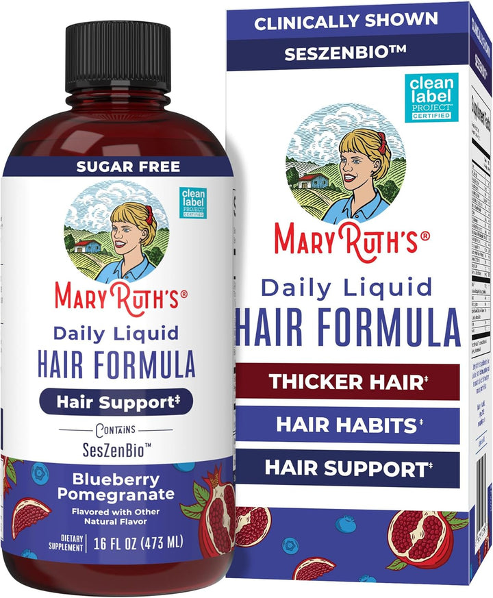 MARYRUTH'S Fórmula líquida diaria para el cabello, con 500 mg d...