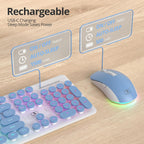 Vumilstek Teclado y mouse inalámbricos retroiluminados, máquina de...