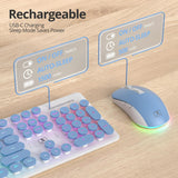 Vumilstek Teclado y mouse inalámbricos retroiluminados, máquina de...