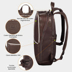 LEATHER VILLAGE Mochila de cuero para computadora portátil para hombres con