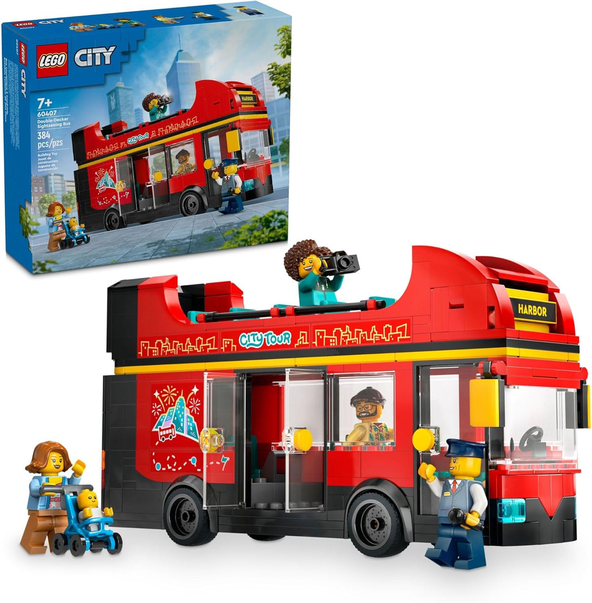 LEGO City Red - Juego de vehículos de juguete de autobús