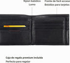 TUMI - Delta Global Center Flip ID Passcase - Billetera de cuero bifold - Accesorio de bloqueo RFID - Múltiples ranuras para tarjetas - 4" x 5" - Negro