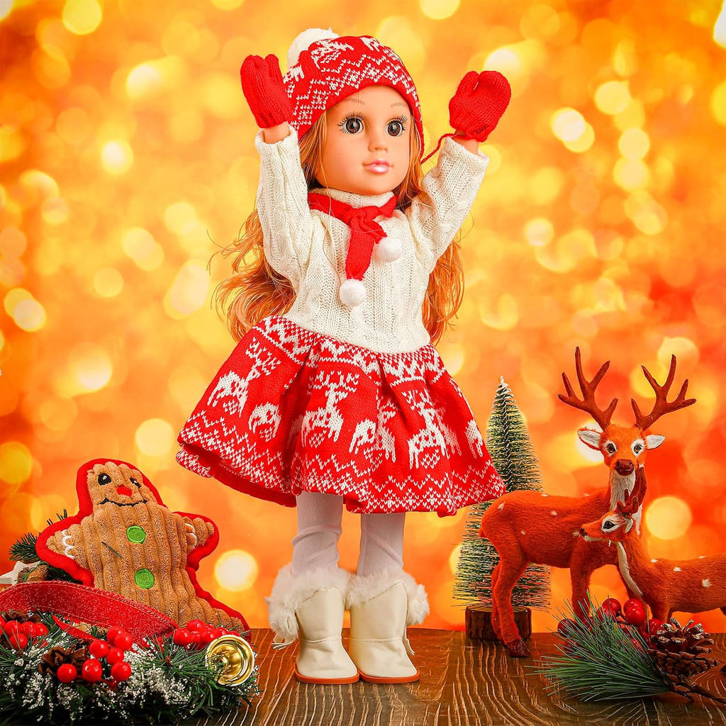 Juego de 6 piezas de ropa de muñeca de Navidad de 18 pulgadas