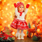 Juego de 6 piezas de ropa de muñeca de Navidad de 18 pulgadas
