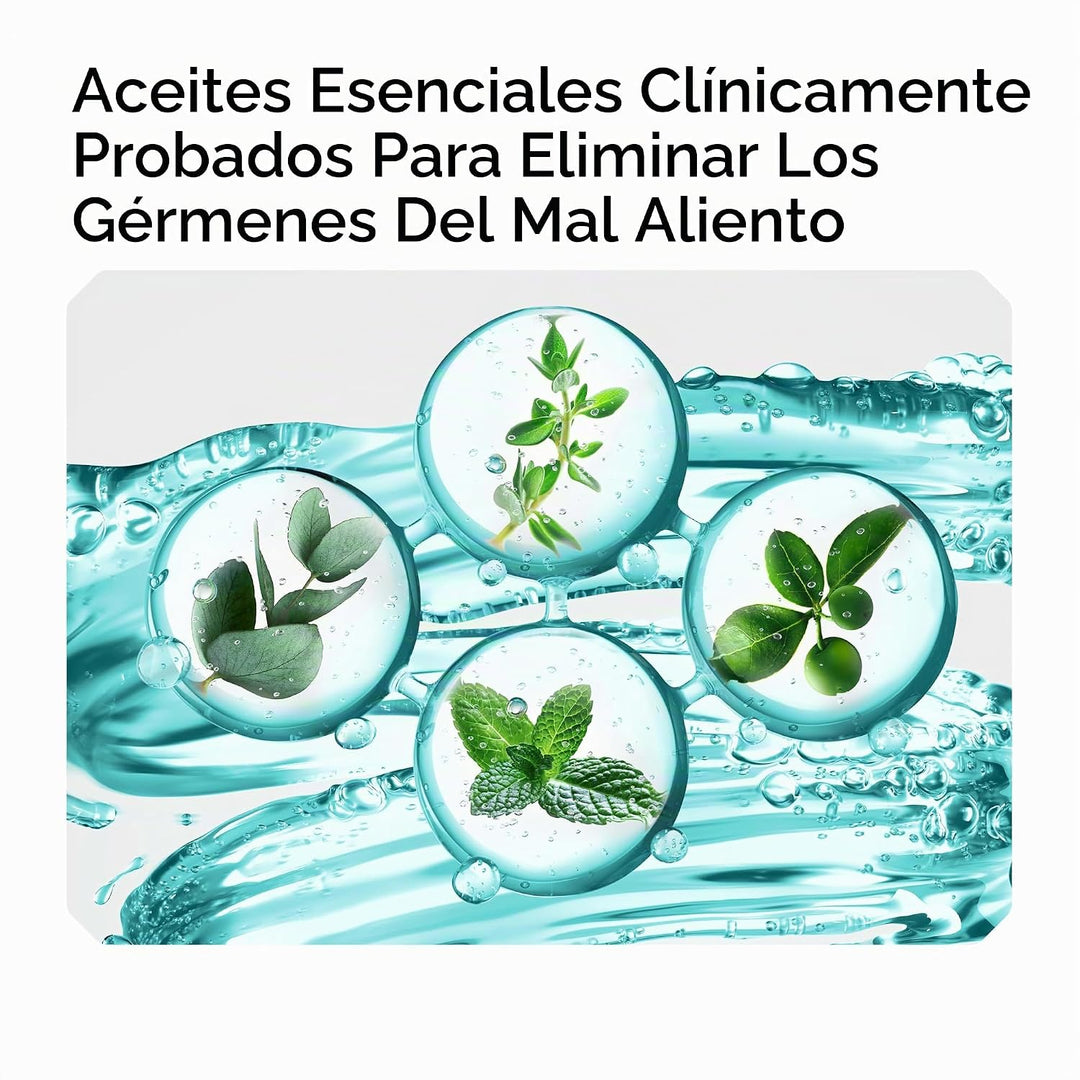 Listerine Enjuague bucal sin alcohol de menta fresca, eliminación d...