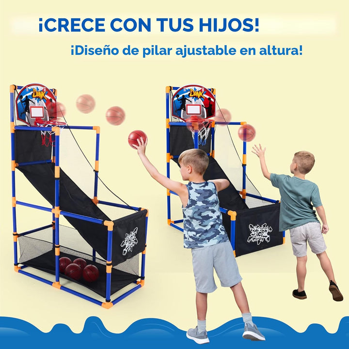 JOYIN Juego de baloncesto arcade con 4 pelotas y aro para ni