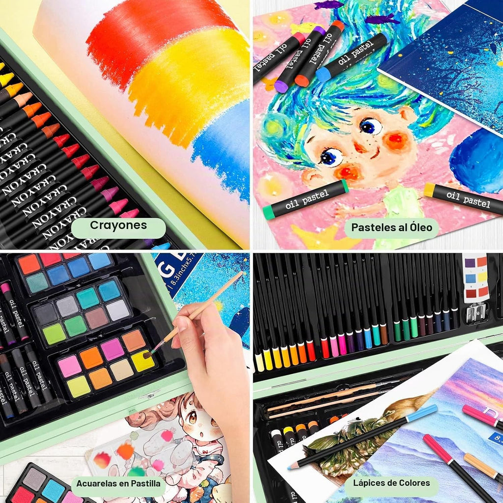iBayam Set de arte de lujo de 150 unidades - Kit de dibujo, pintura y