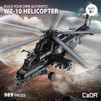 CADA Z-10 Kit de construcción de helicóptero motorizado – 989 piezas con batería recargable, motores duales, controlador de 2.4 GHz – Juego de helicóptero de ladrillo RC compatible con las principales