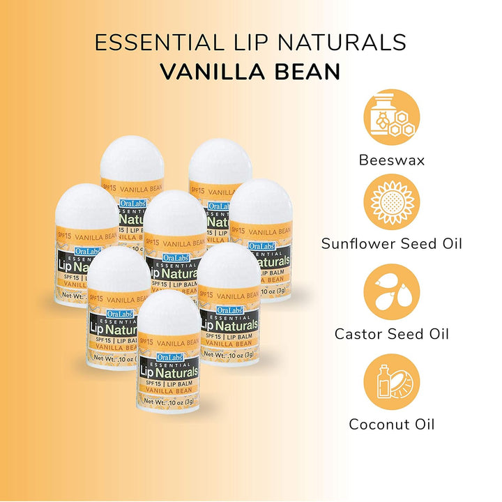 Mini bálsamos Lip Naturals®: 3 Sabores, SPF-15, 50 unidades