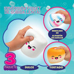 Squeeze Please 3 Pack Marshmallow Stress Relief Sensory Fidget Squishy Toy