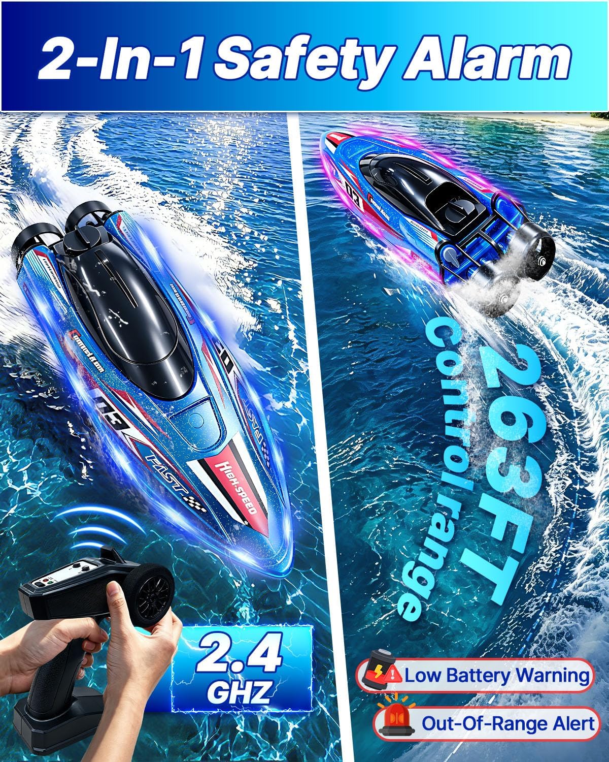 Barco a control remoto para niños, 25 MPH sin escobillas RC Boat