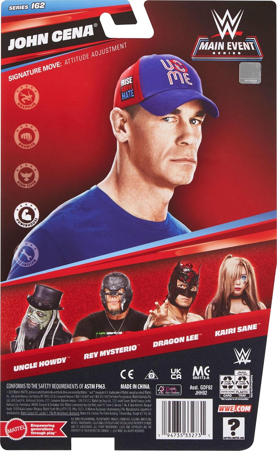 Mattel WWE John Cena - Figura de acción Serie Main Event