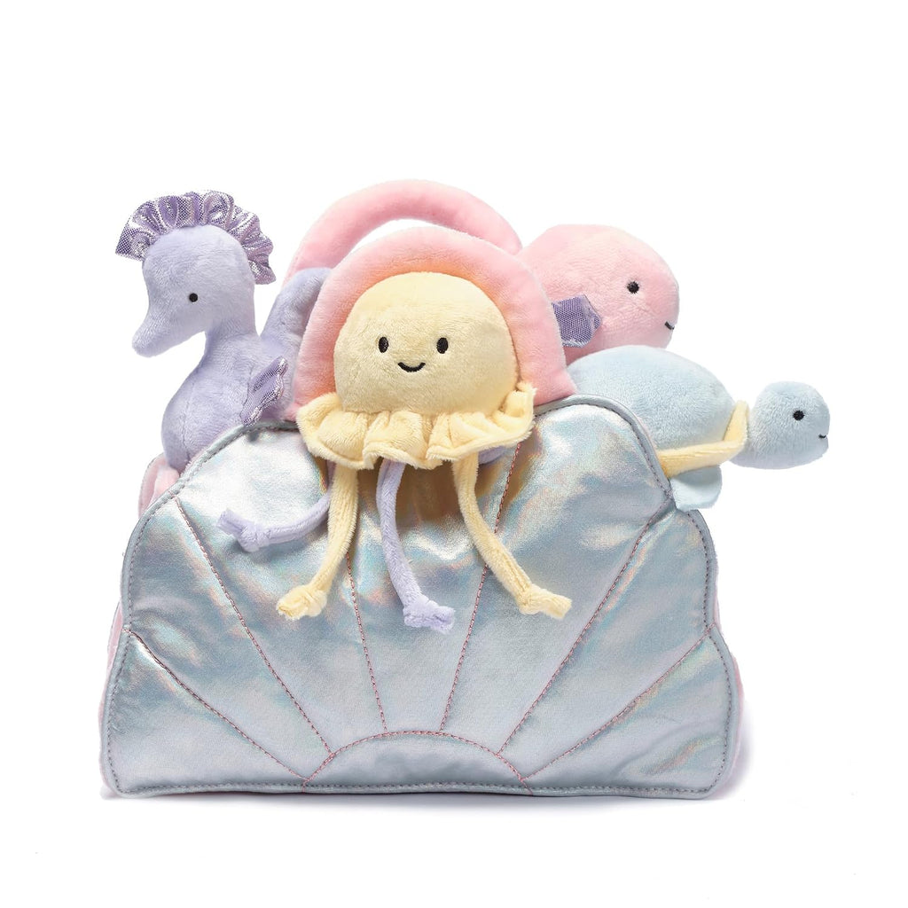 Lambs & Ivy Peluche Interactivo Acuático/Concha Marina con Juguetes de Animales de Peluche