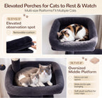 Globlazer Cat Tree Tower 2 Condo Kitten Scratching Post, F54, gris oscuro