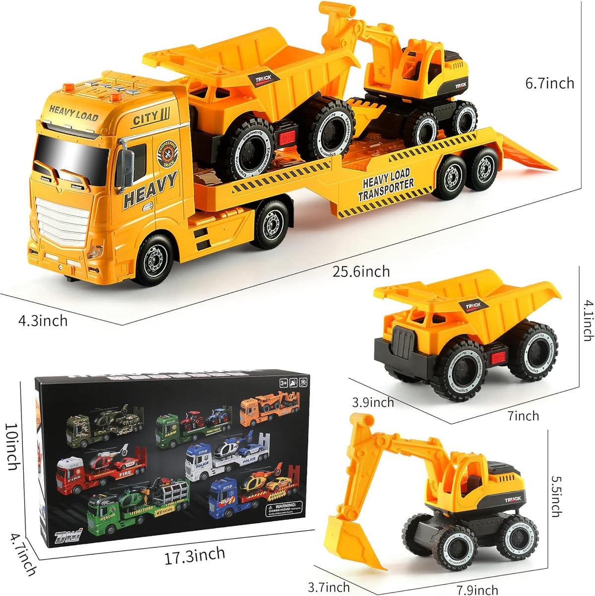 Dwi Dowellin Camión transportador de construcción para niños, Camión de construcción
