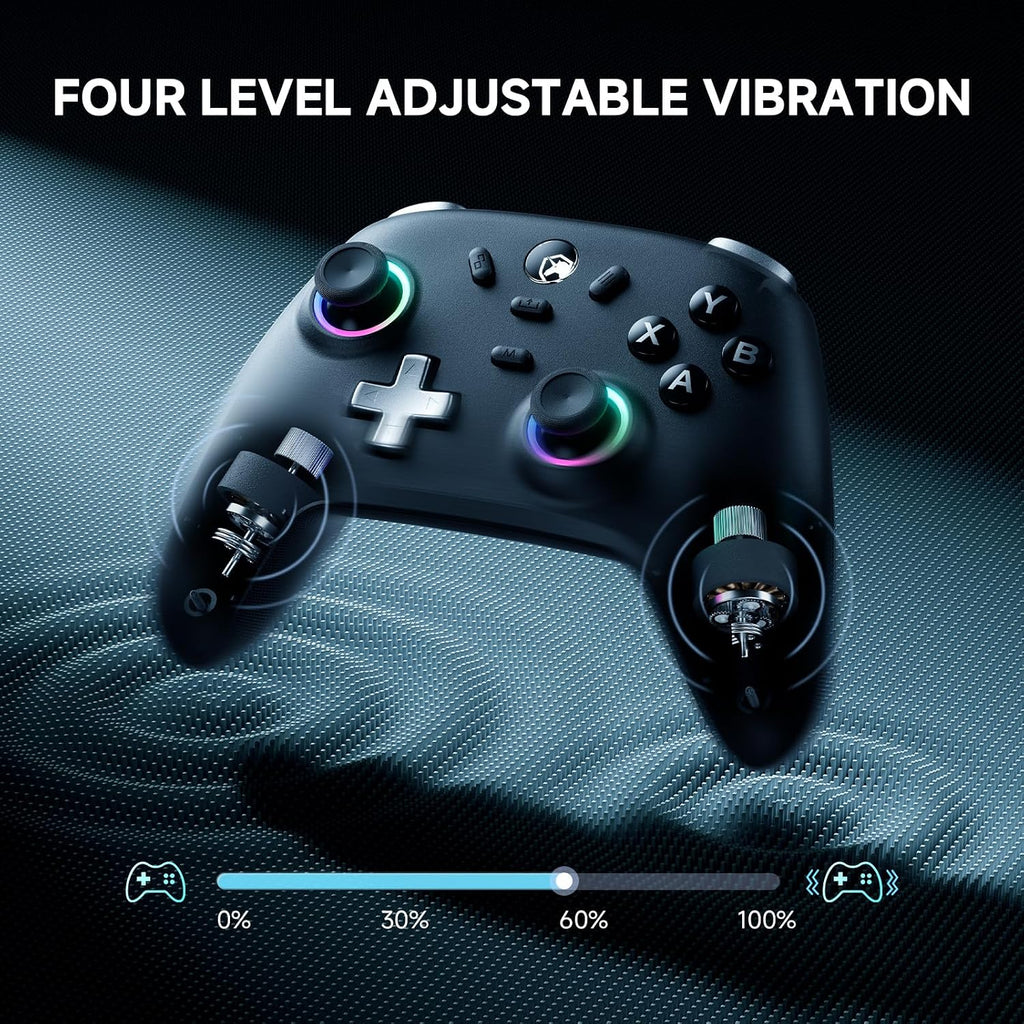 ECHTPower PC Gaming Controller–Wireless para PC con Hall-Effect Joysticks, 1000Hz Polling Rate, No Drift, Turbo & Vibration, compatible con Windows/interruptor/iOS/Android/Steam –Place & Charge Dock