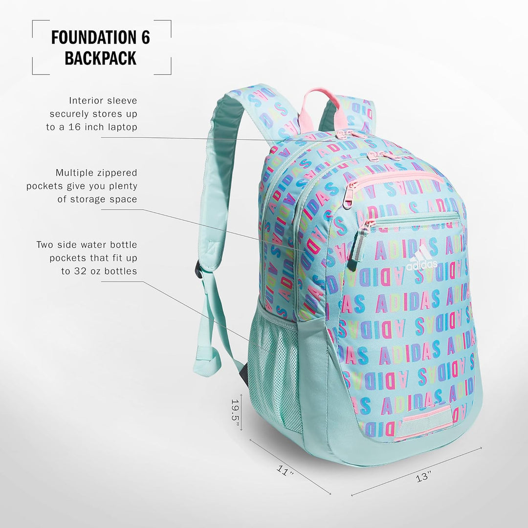 Mochila adidas Foundation para laptop, funda para libros, bolsa dep...