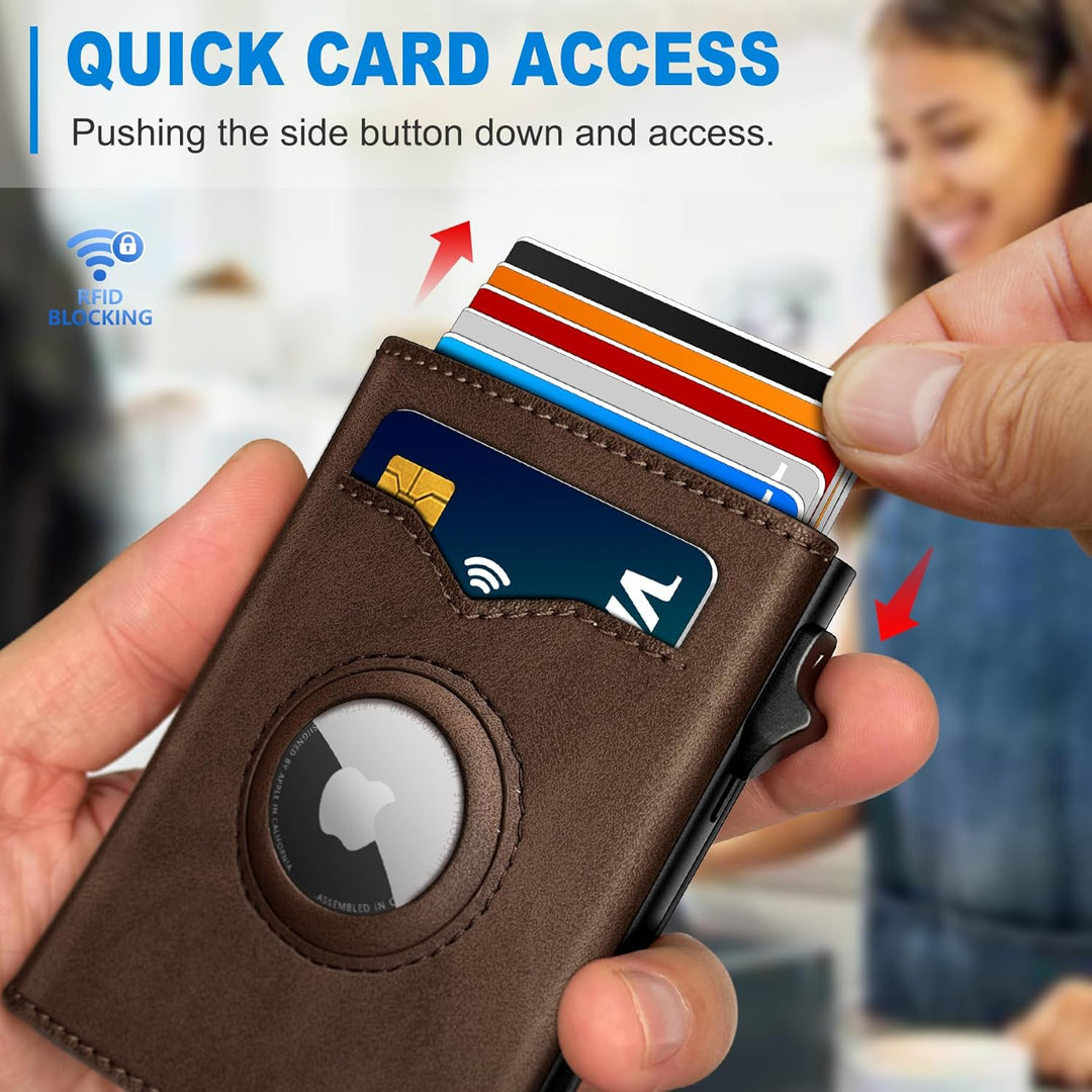 Cartera miyozi Airtag para hombre, con bolsillo para billetes, 2 ve...