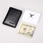 Funda de piel para tarjetas de visita para hombres y mujeres, piel de becerro italiana