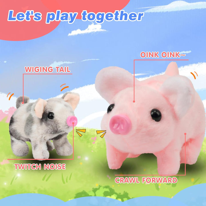 Hopearl - Juguete electrónico interactivo de peluche, cerdo con man...