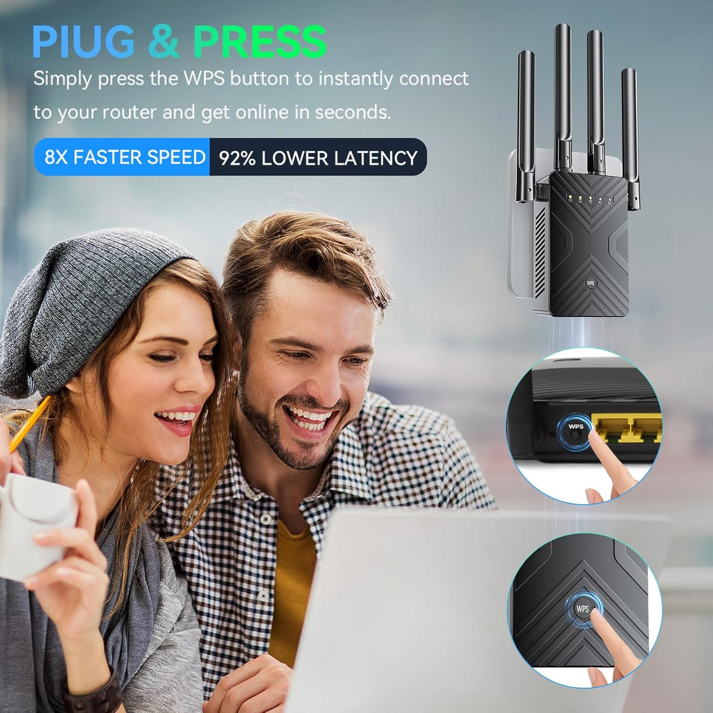 2026 WiFi Extender Signal Booster for Home, 8X Faster Long Range In...