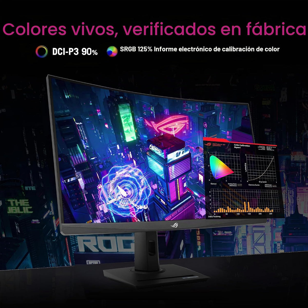 ASUS ROG Strix 32\u201D 1440P USB-C Monitor curvo HDR para juegos (...