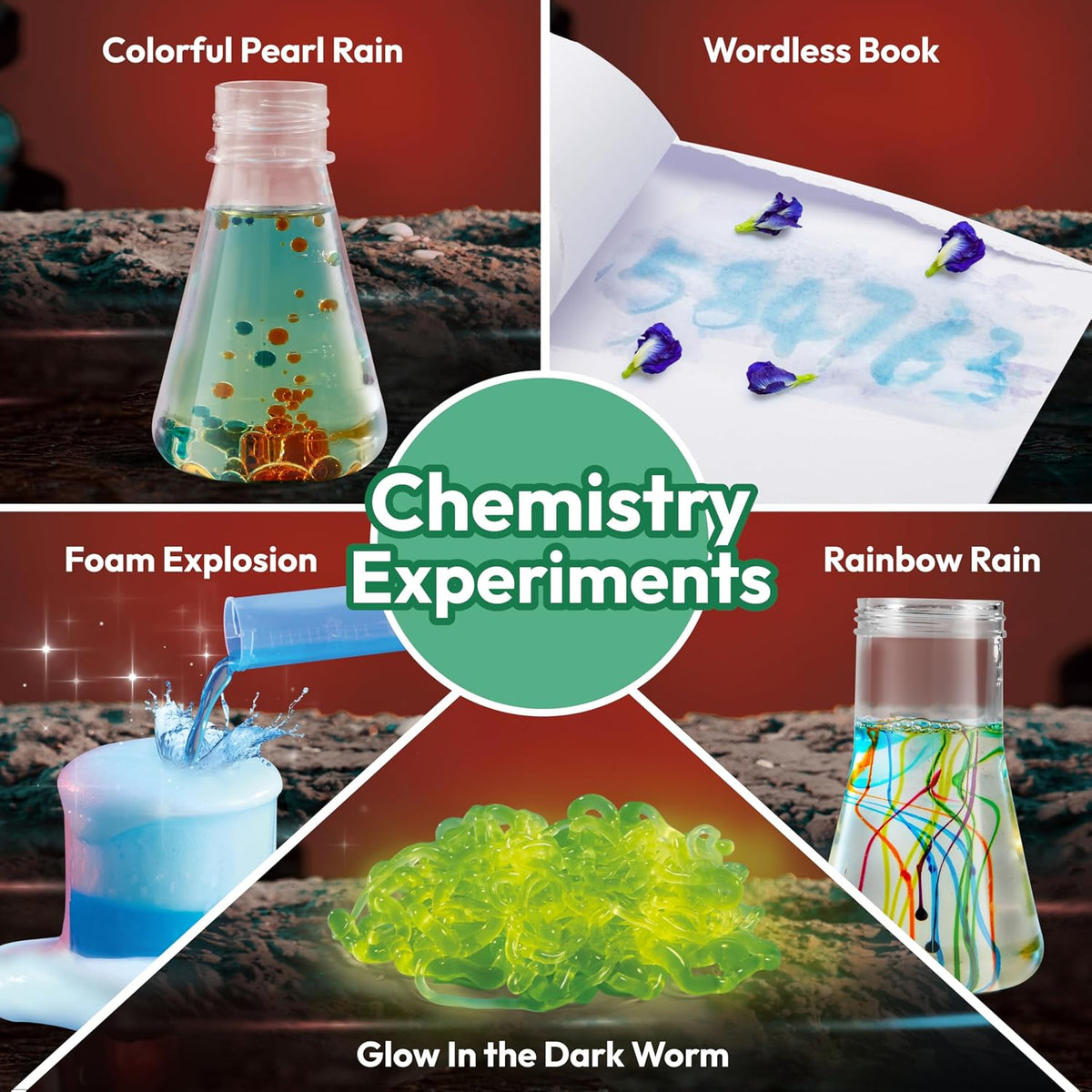 Klever Kits Increíbles kits científicos: juguetes educativos de más de 85 experimentos, actividades STEM con volcán en erupción y árbol de cristal en crecimiento para niños de 6, 7 y 8 años en