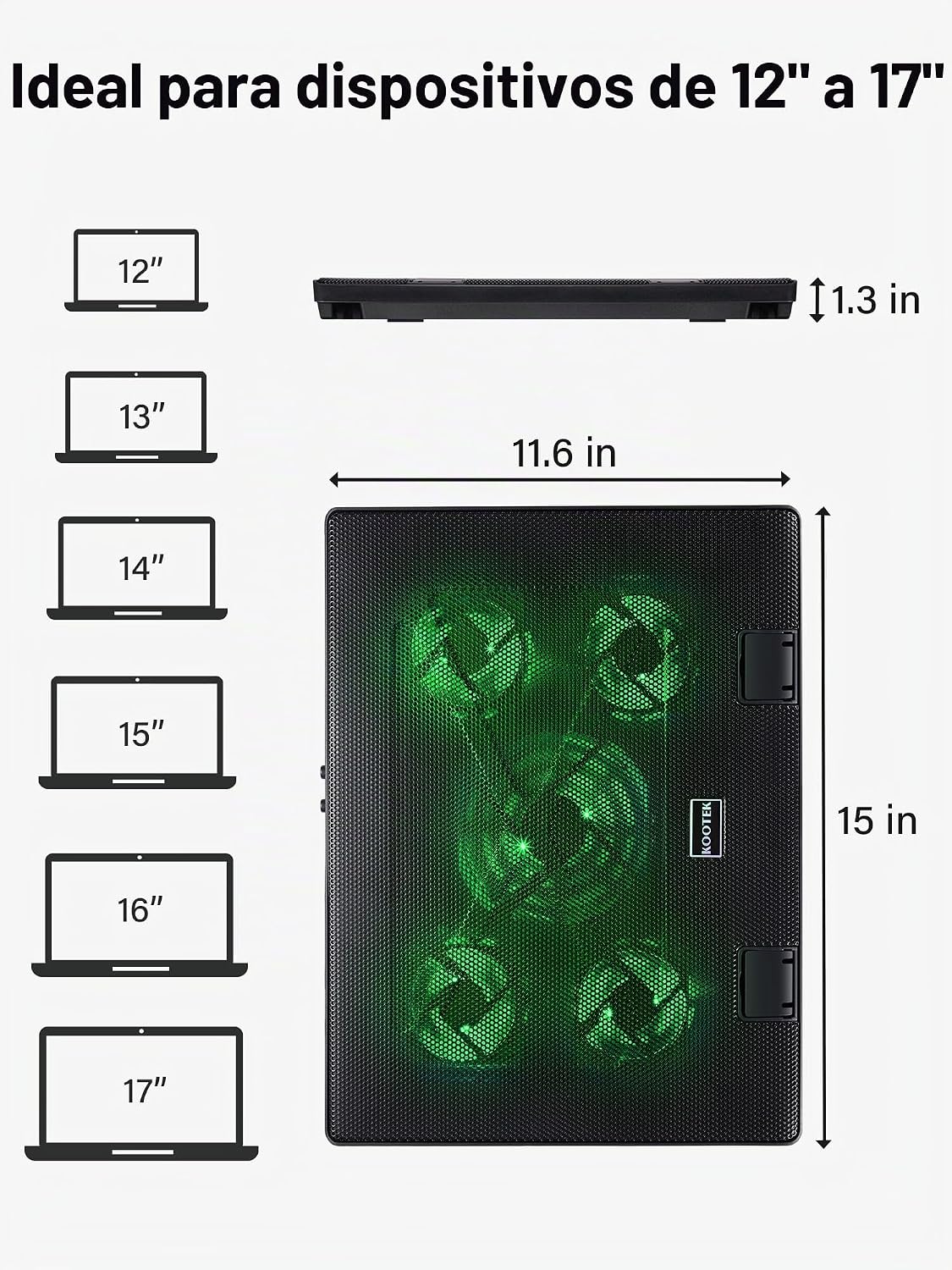 Kootek Almohadilla de enfriamiento para laptop, enfriador de laptop...