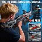SOFITEN Pistola de juguete automática con alcance ajustable, rifle de francotirador de juguete eléctrico con chaleco, linterna, agarre, juegos de disparo para interiores y exteriores, regalos para