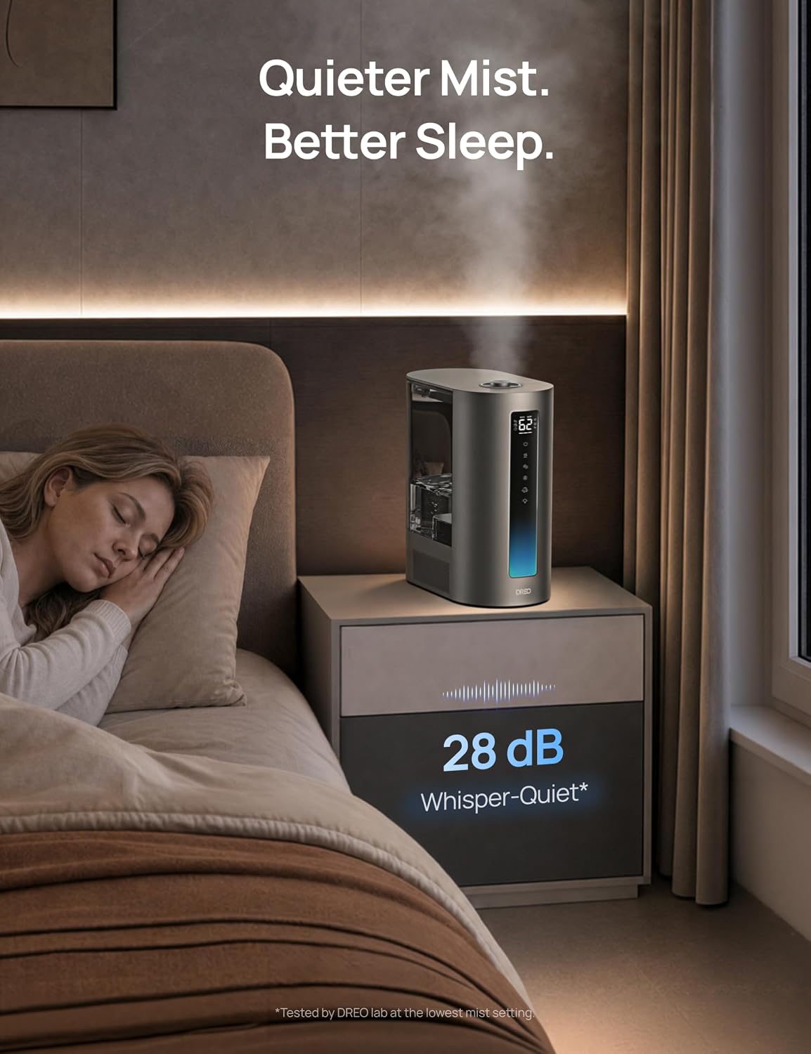 DREO - Humidificadores inteligentes de 6L para dormitorio, niebla cálida y