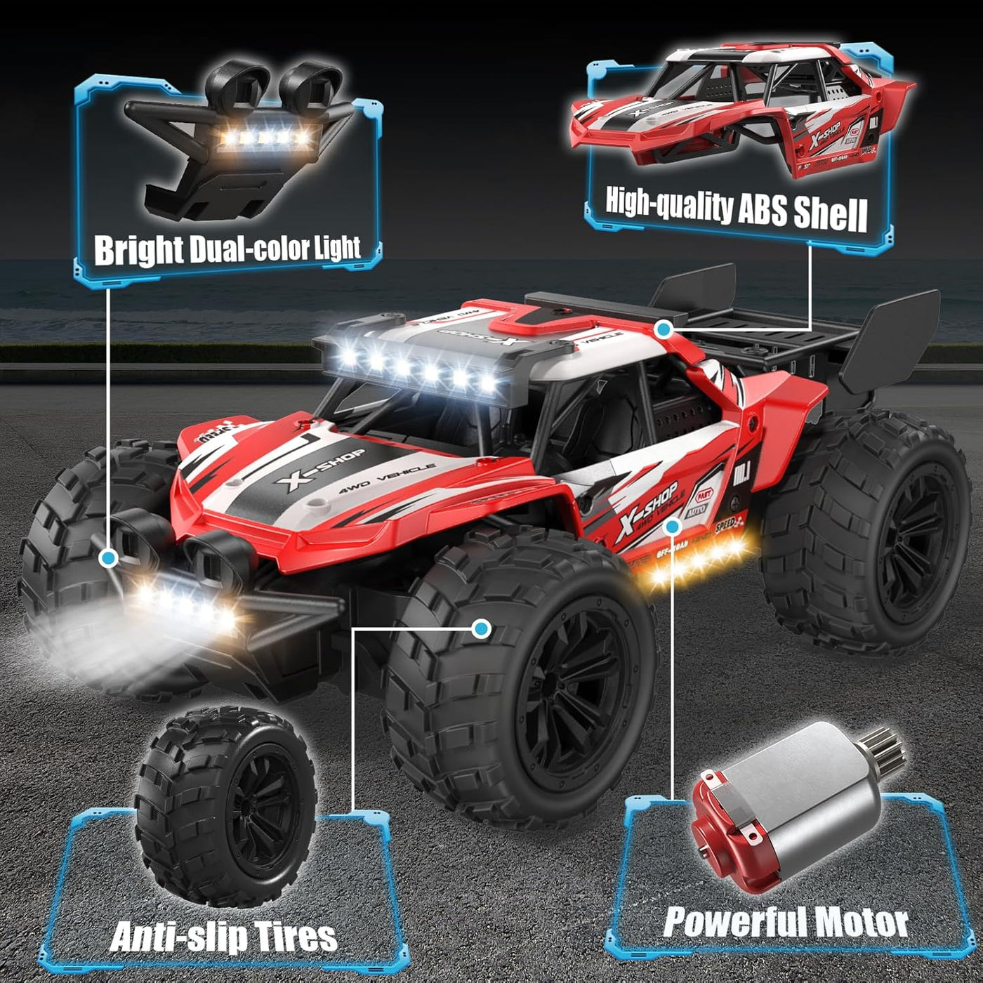 Scientoy Auto de control remoto 30KPH de alta velocidad