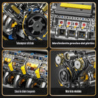 V8 Kit de modelo de motor que funciona, juego de bloques de construcción visibles para adultos, compatible con Lego, juguete educativo STEM de ciencia física para adolescentes y niños mayores de 14 años (905 piezas)