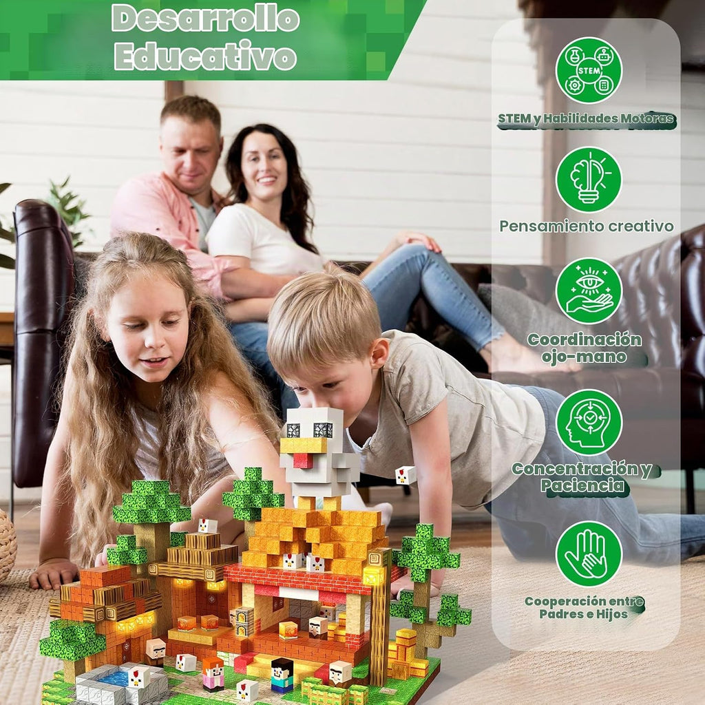 ToyUnited - 200 bloques magnéticos con bloques de iluminación, bloques de construcción magnéticos, cubos magent apilables, juguetes sensoriales educativos STEM Montessori para niños y niñas de 3 a 12 años, regalos de cumpleaños