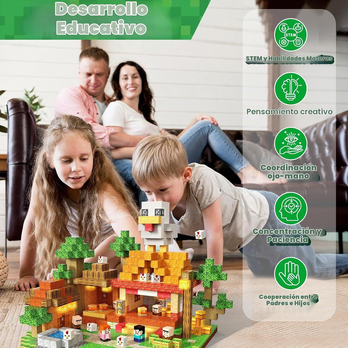 ToyUnited - 200 bloques magnéticos con bloques de iluminación, bloques de construcción magnéticos, cubos magent apilables, juguetes sensoriales educativos STEM Montessori para niños y niñas de 3 a 12 años, regalos de cumpleaños