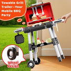 Set de juego para niños Parrilla BBQ de 2 niveles, Parrilla de juguete para niños, Comida de juego para exteriores