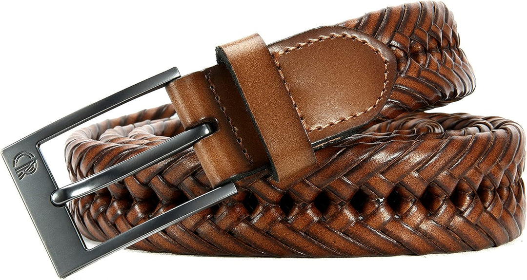 CHAOREN Cinturones trenzados de cuero para hombre, cinturón de cuer...