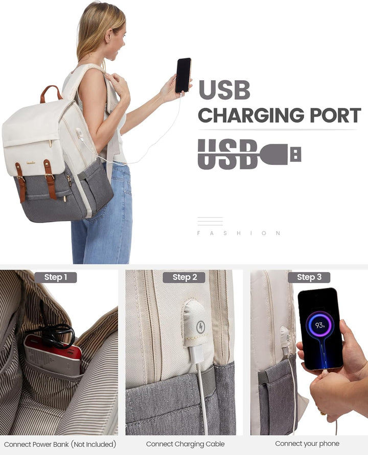 LOVEVOOK - Mochila para laptop de mujer, mochila de viaje para comp...