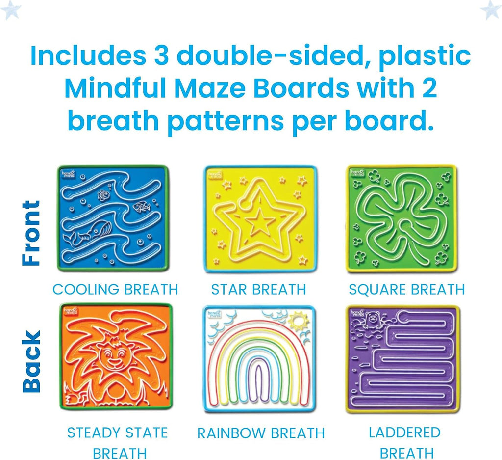 hand2mind Tableros de laberinto consciente, juguetes sensoriales táctiles para niños pequeños, artículos para aliviar la ansiedad, suministros de esquina tranquila, herramientas de regulación