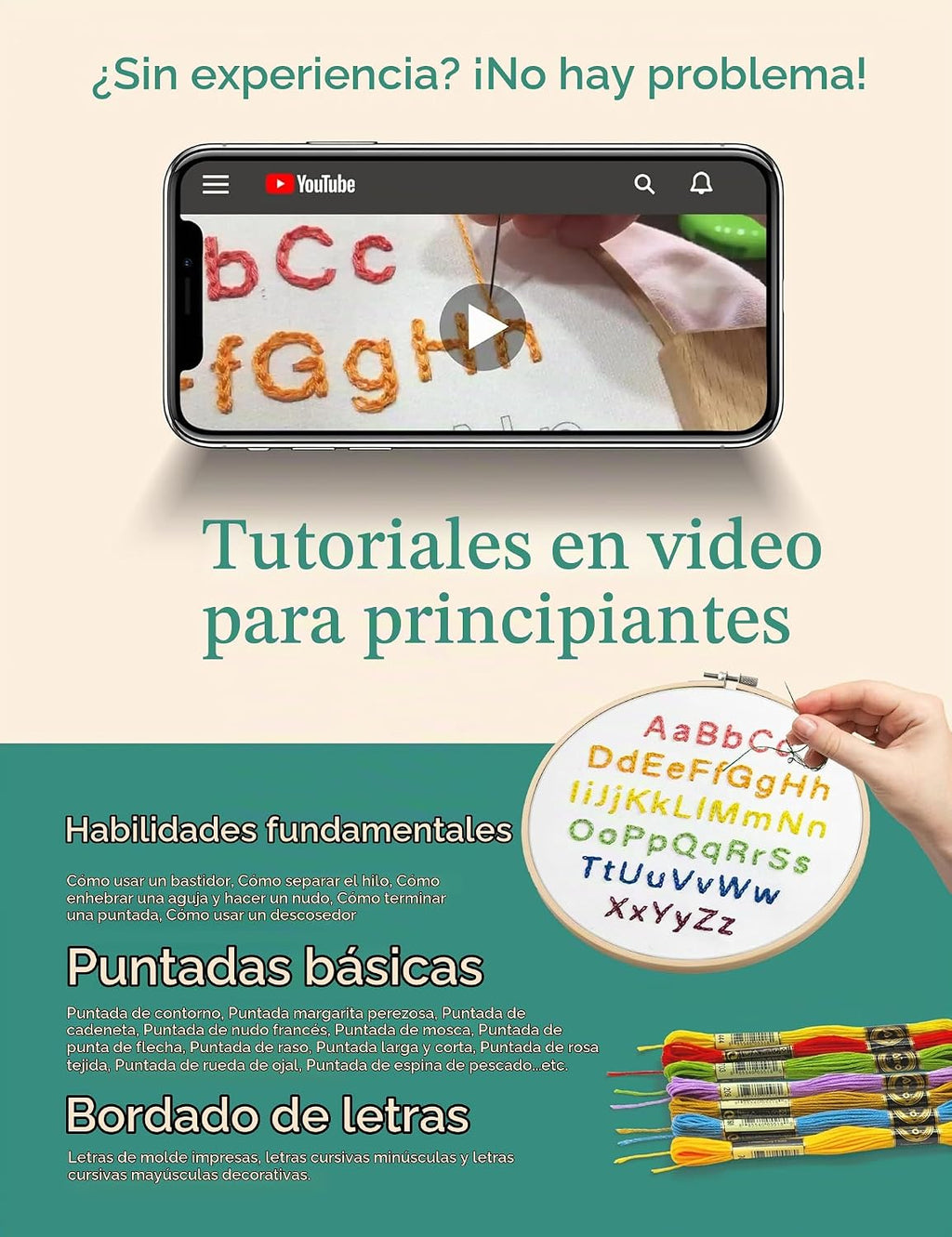 Bradove Alphabet Embroidery Kit para Beginners con Patterns