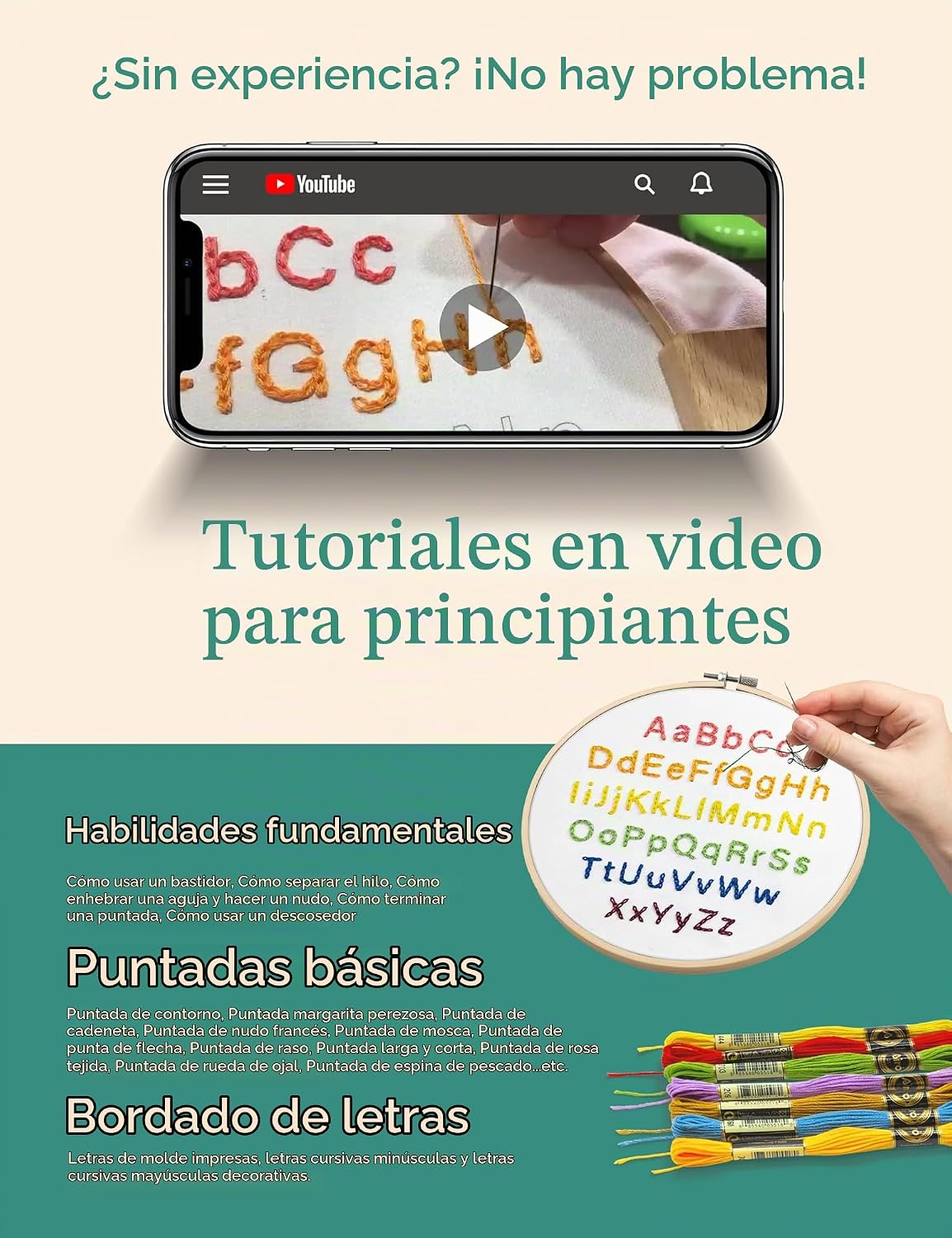 Bradove Alphabet Embroidery Kit para Beginners con Patterns